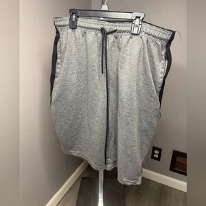 Game Time Men's Gray Athletic Shorts with Black Panels